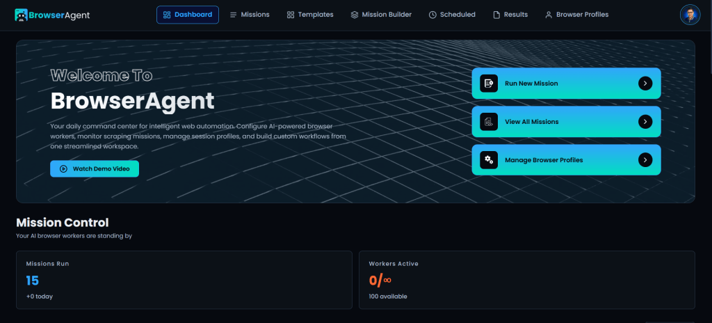 browseragent ai dashboard